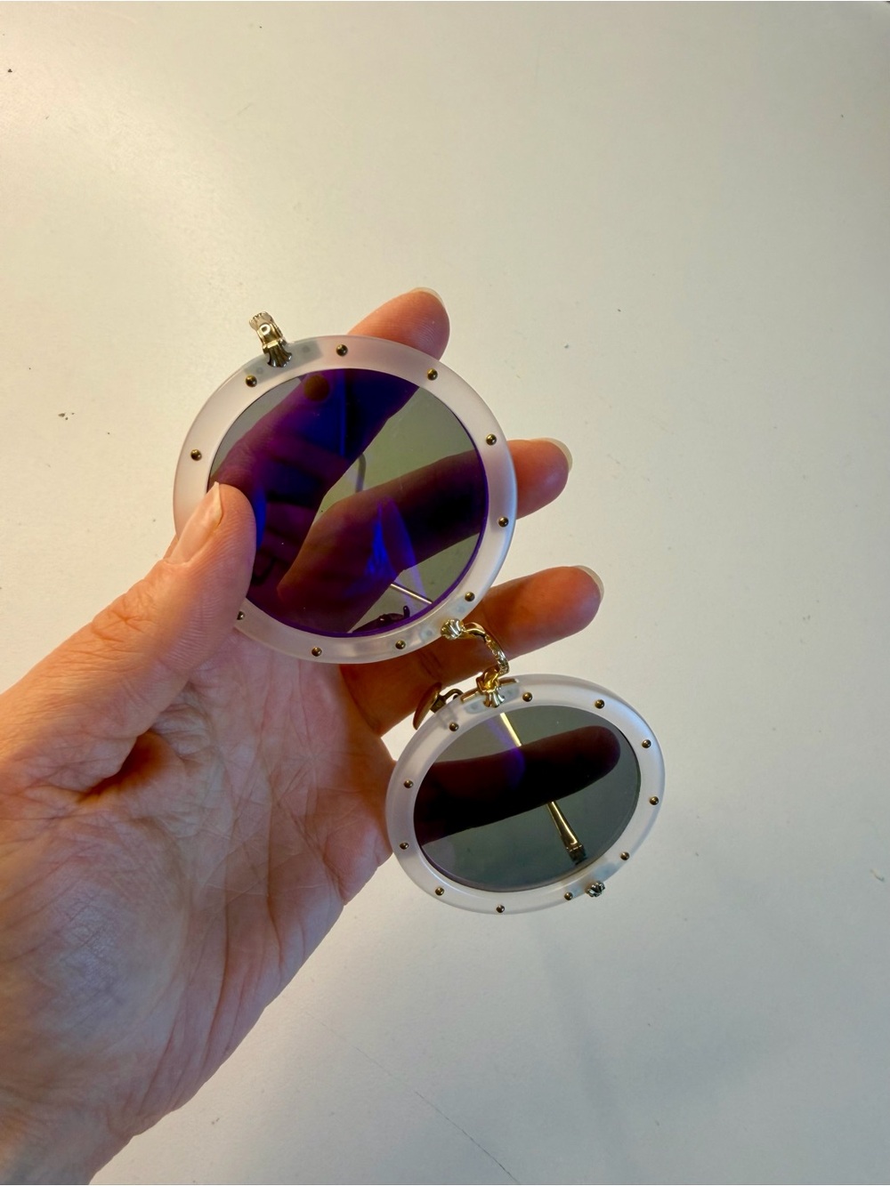 Festival sunglasses White with gold and purple lenses